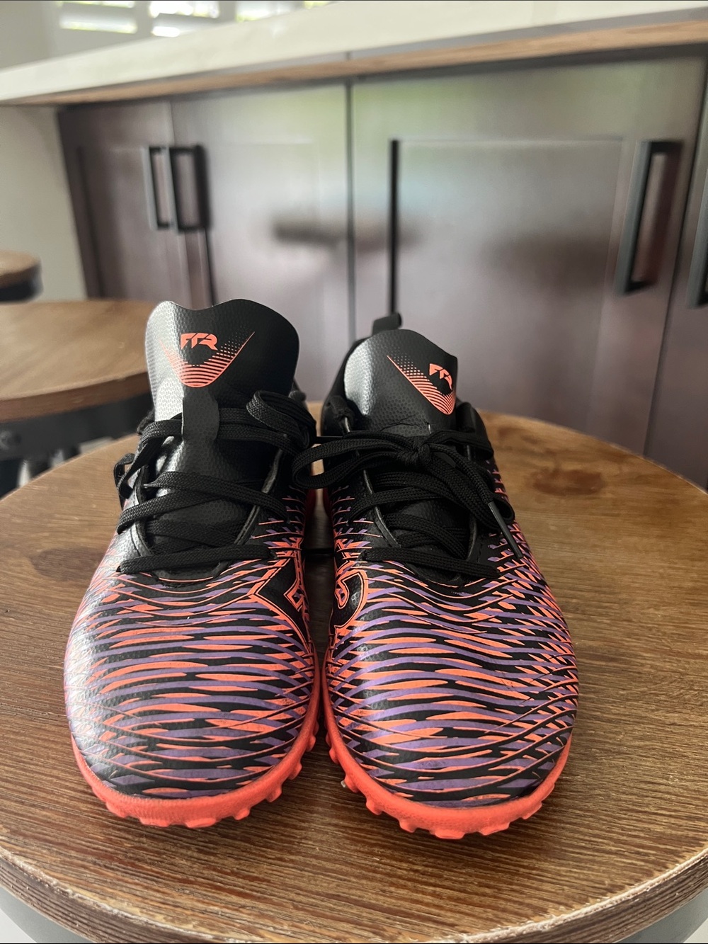Puma Kids Black Pink Orange Athletic Shoes